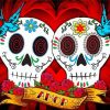 Mexican Love Skulls paint by numbers