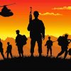 Military Soldiers Silhouette paint by numbers