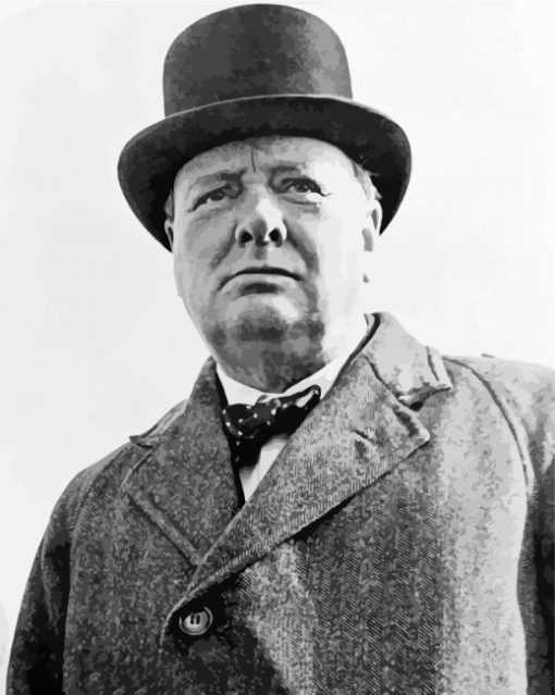 Monochrome Winston Churchill paint by number