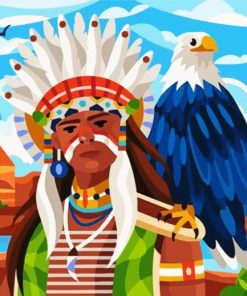 Native Man And Eagle paint by numbers