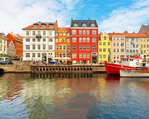 Nyhavn Buildings paint by numbers