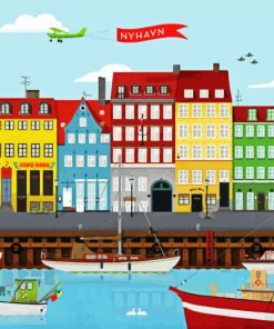 Nyhavn Copenhagen paint by number