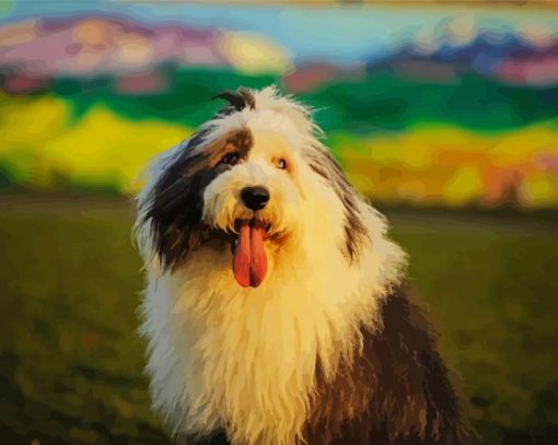 Old English Sheepdog paint by number