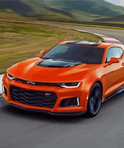 Orange Camaro paint by number