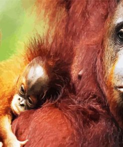 Orangutan Family paint by number