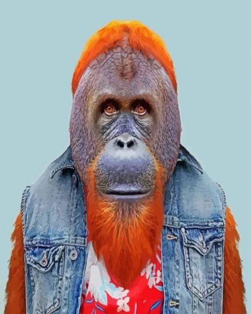 Orangutan Man paint by number