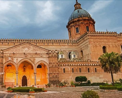 Palermo Cathedral Italy paint by number