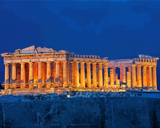 Parthenon Athens Greece paint by number