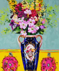 Petunia In Blue Vase paint by number