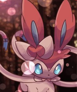 Pink Sylveon paint by numbers