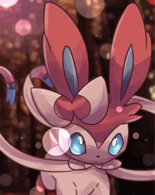 Pink Sylveon paint by numbers