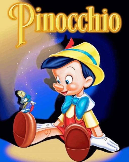 Pinocchio And Jiminiy Cricket paint by number