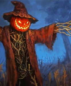 Pumpkin Head Scarecrow paint by numbers