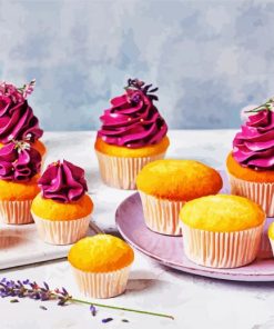 Purple Cupcakes paint by number