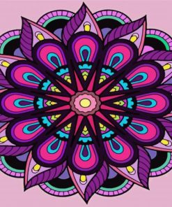 Purple Mandala paint by number