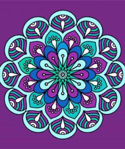 Purple And Blue Mandala paint by number