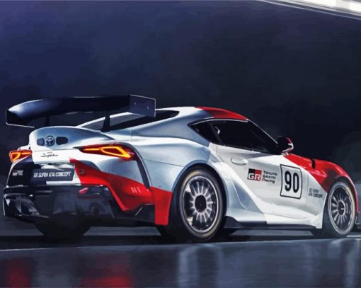 Race Car Toyota Gr Supra paint by numbers