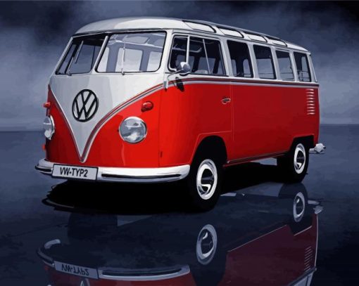 Red Kombi paint by numbers