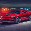 Red Chevrolet Camaro paint by number