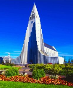 Reykjavik Hallgrimskirkja Church Building paint by number