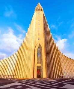 Reykjavik Hallgrimskirkja Church In Iceland paint by number