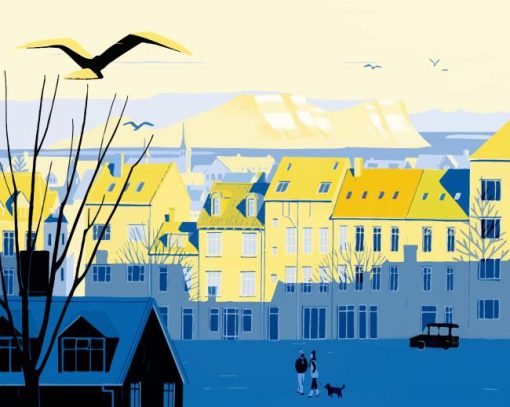 Reykjavik Illustration paint by number