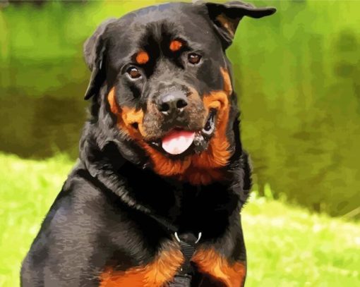 Rottweiler Dog Animal paint by numbers