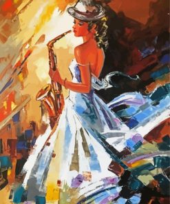 Saxophone Lady paint by number