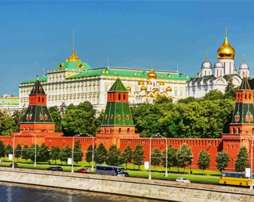 Scow Kremlin Russia paint by numbers