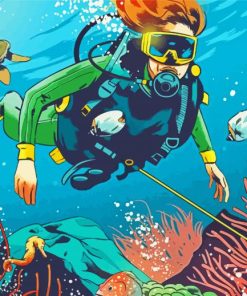 Scuba Diver paint by numbers