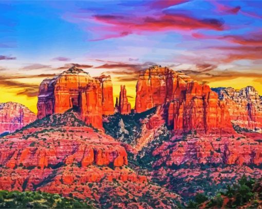 Sedona Arizona Mountains paint by numbers