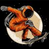 Skateboarder Astronaut paint by number