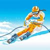 Skier Illustration Art paint by numbers