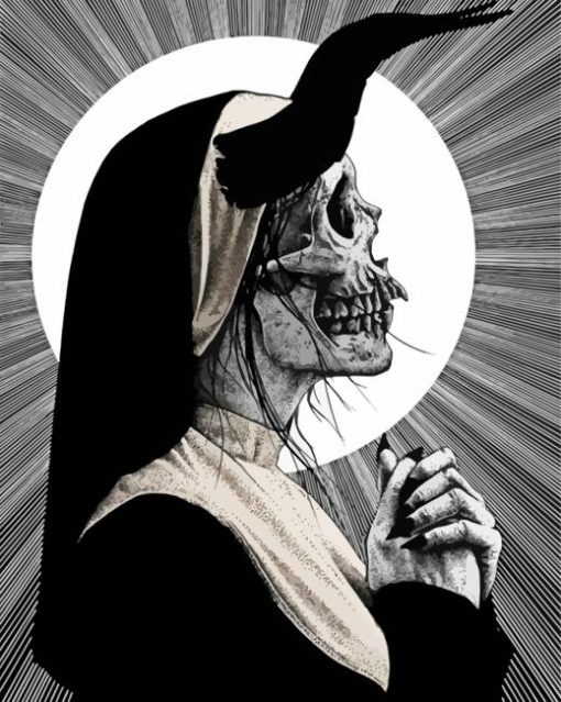 Skull Nun paint by number