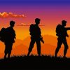 Soldiers Silhouette paint by numbers