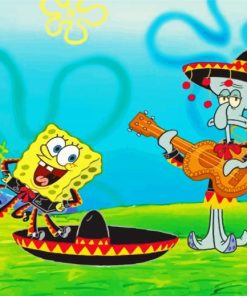 Spongbob And Squidward paint by number