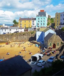 St Julian's Chapel Tenby paint by number