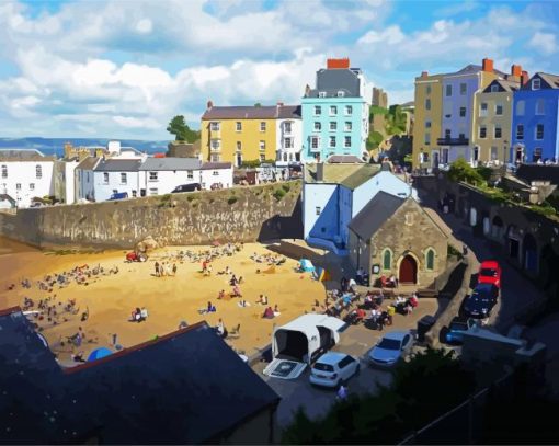 St Julian's Chapel Tenby paint by number