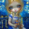 Starry Night Strangeling Girl paint by number