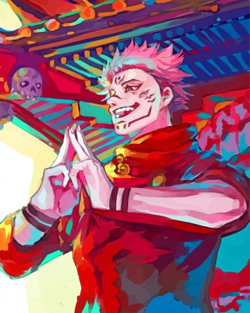 Sukuna Jujutsu Kaisen Illustration paint by number