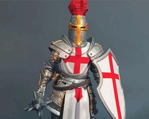 Templar knight Warrior paint by number