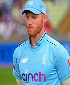 The English International Cricketer Ben Stokes paint by numbers