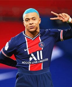 The Football Player Kylian Mbappé paint by number