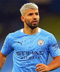 The Footballer Sergio Aguero paint by number