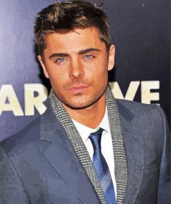 The Handsome Actor Zac Effron paint by numbers