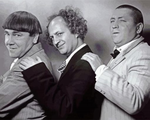 The Three Stooges Black And White paint by number