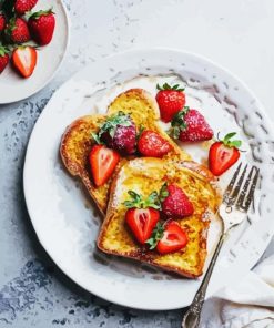 Toast With Strawberry paint by number