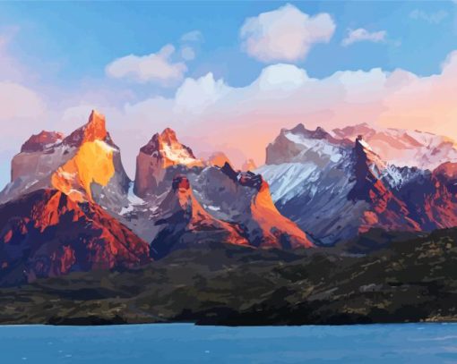 Torres Del Paine National Park Andes paint by numbers