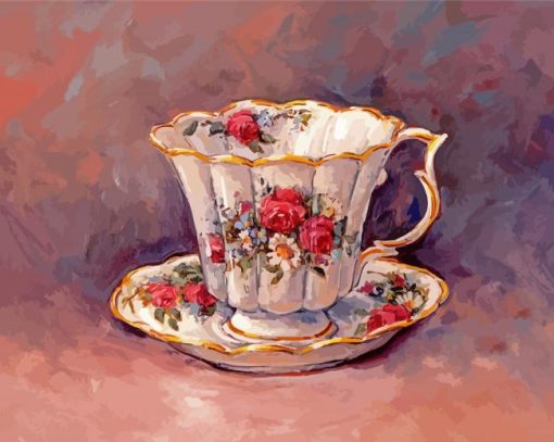 Vintage Teacup paint by numbers