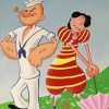 Vintage Popeye And Olive paint by numbers